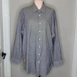 Paul Fredrick Slim Fit‎ 100% Cotton Button Down Long Sleeve Size 18-34